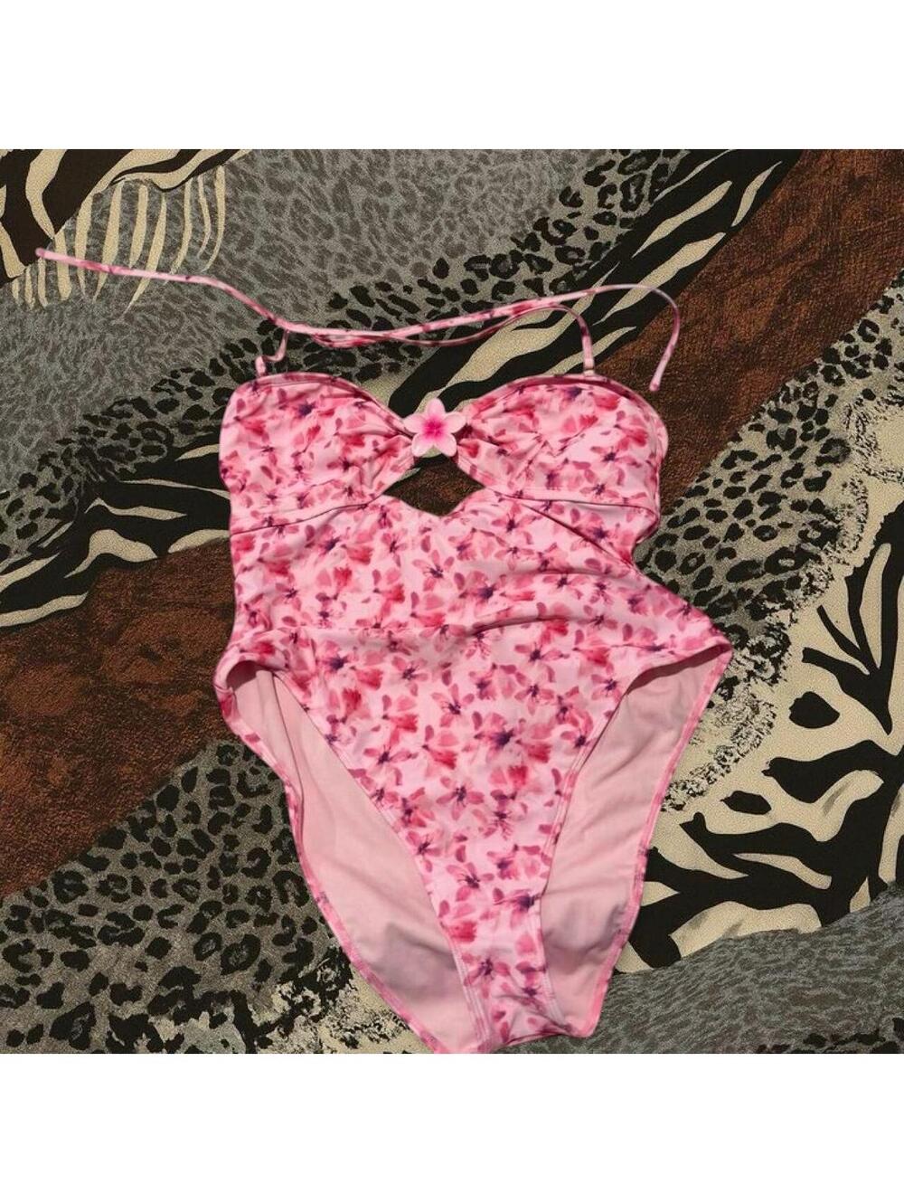 No Boundaries Women's Pink Swimsuit-one-piece
